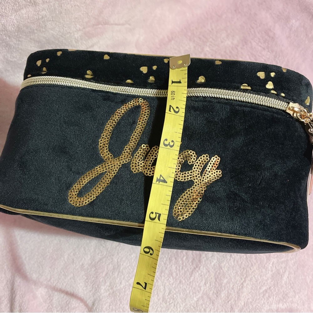 🎉HOST PICK!🎉 Juicy Couture Velour Black/Gold Cosmetic Travel Bag - Picture 9 of 10